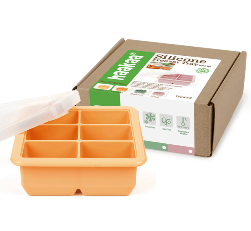 Haakaa Opbevaring af brystmælk eller babymad i Apricot med 6 rum
